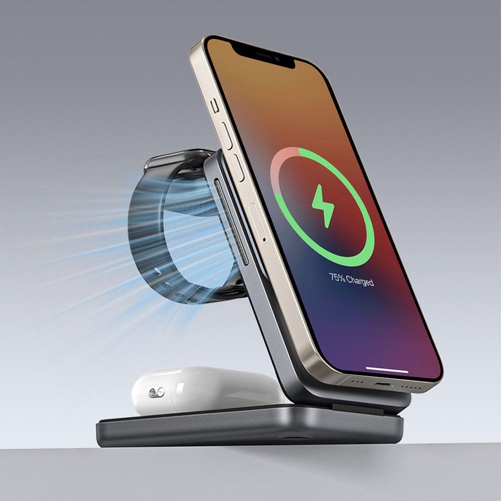 AuraCharge Trio Foldable 3 in 1 Magsafe Charger - Moderno Collections