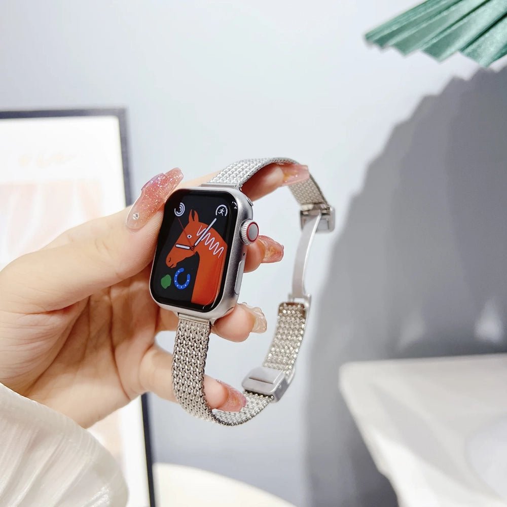 Chic Ultra-Thin Stainless Steel Apple Watch Band for Women - Moderno Collections