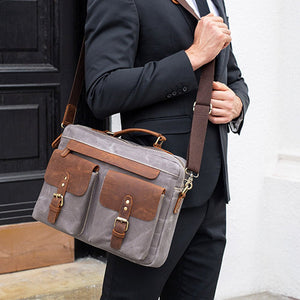 Thumbnail for Marunte Retro Leather - Trimmed Laptop Bag - Moderno Collections