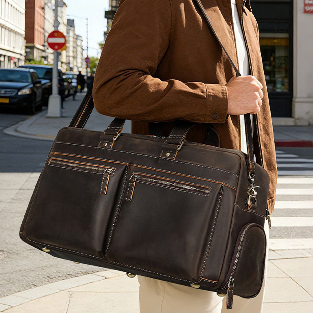 Moxlar Leather Travel Duffel Bag - Moderno Collections