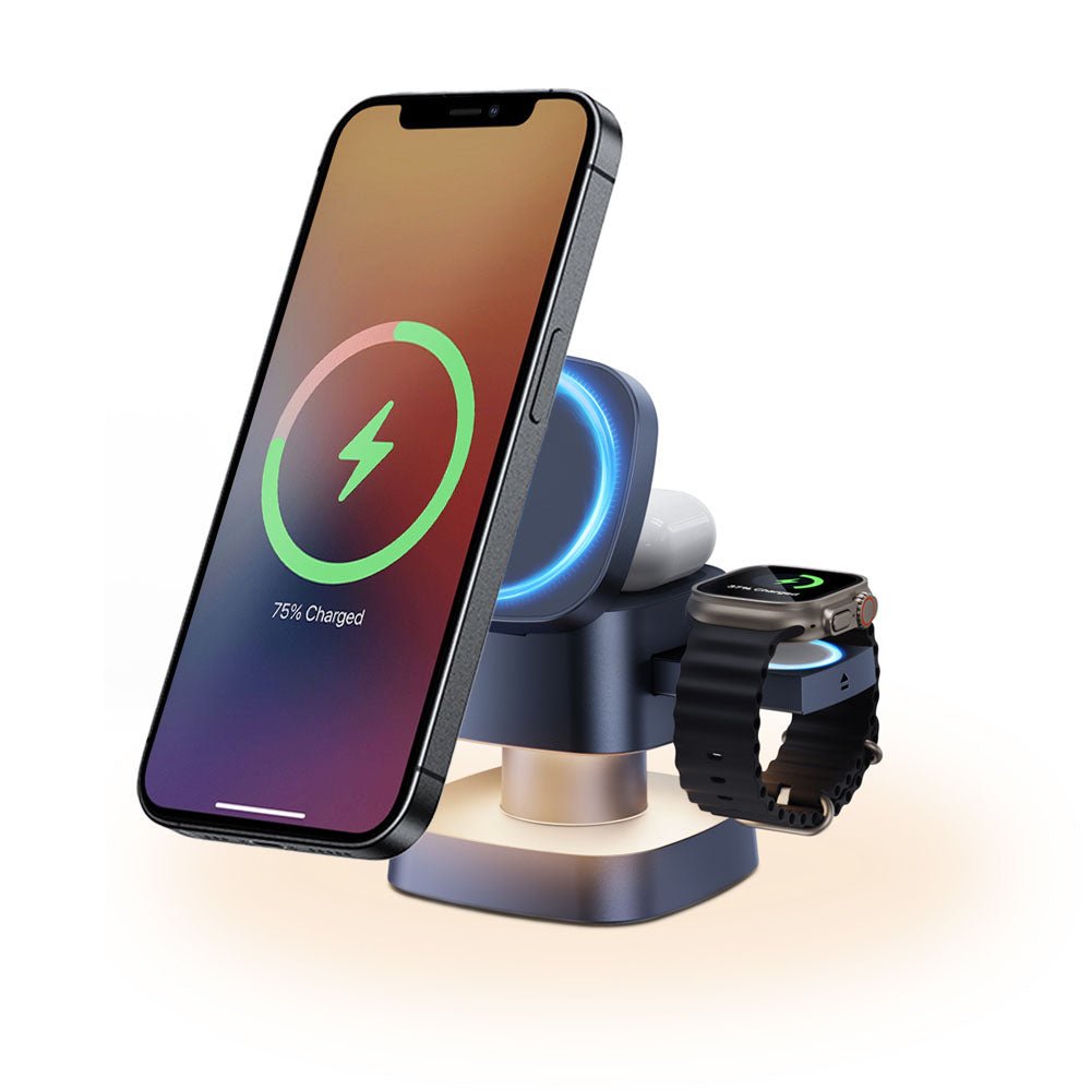 NexusGlow 3 in 1 Foldable MagSafe Charging Stand - Moderno Collections