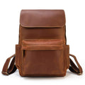VintageGrid Large-Capacity Leather Backpack