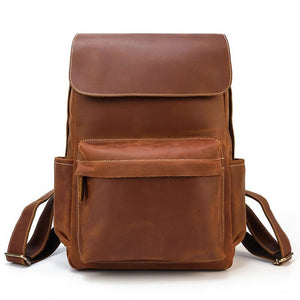 Thumbnail for VintageGrid Large - Capacity Leather Backpack - Moderno Collections