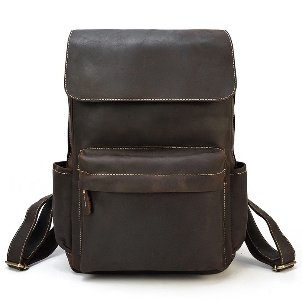 VintageGrid Large - Capacity Leather Backpack - Moderno Collections
