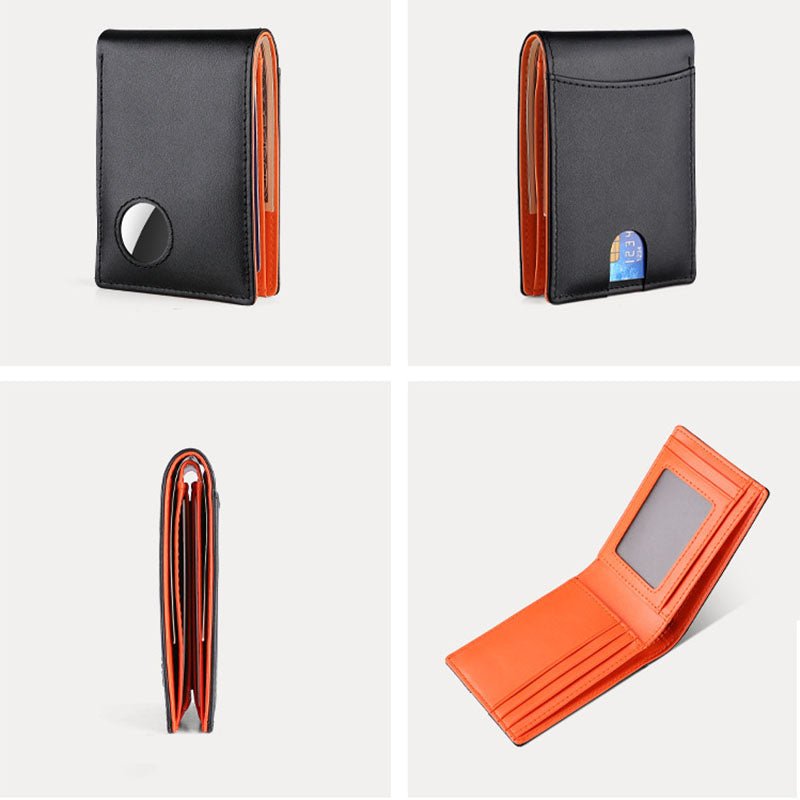 Genuine Leather Wallet With Airtag Pouch - Moderno Collections