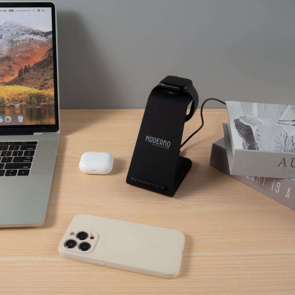 Premium 3 in 1 Fast Wireless Charging Stand for iPhone, Apple Watch & AirPods - Moderno Collections