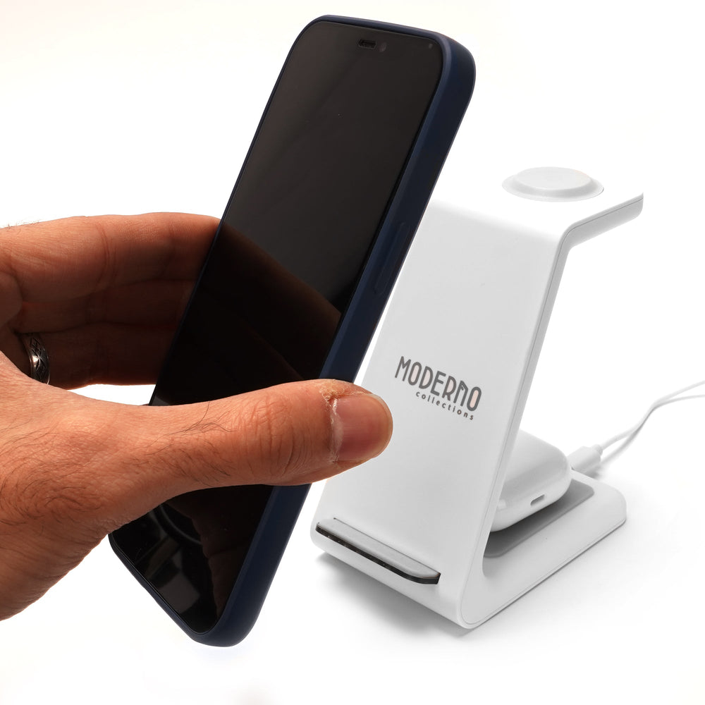 Premium 3 in 1 Fast Wireless Charging Stand for iPhone, Apple Watch & AirPods - Moderno Collections